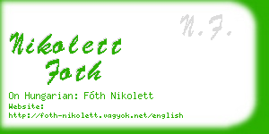 nikolett foth business card